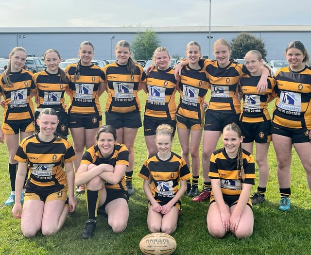Crediton RFC U14 Girls Rugby lift bowl at Devon Festival
