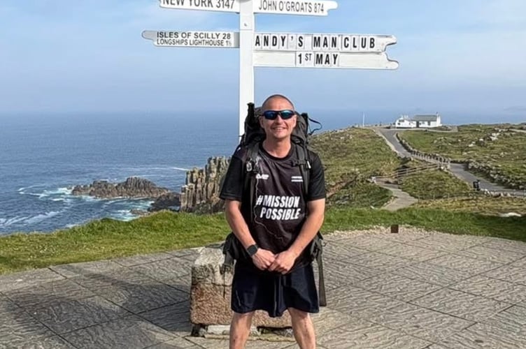 Jordan Darby at the start of his 1,200-mile trek.