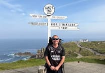 Charity hiker walking length of Britain came through Crediton today