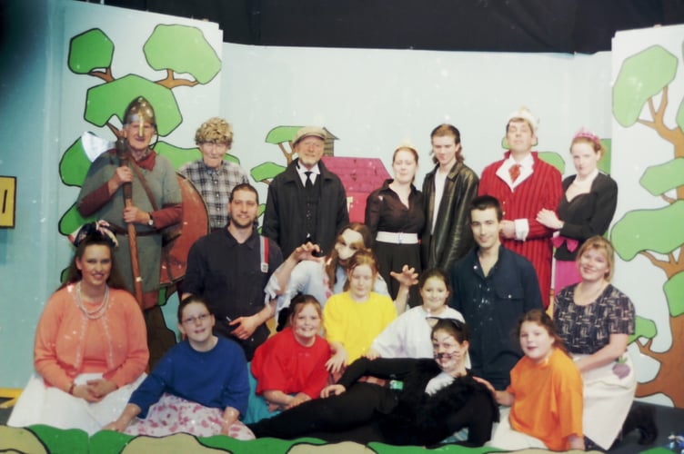 The cast of Lapford Amateur Dramatic Society's pantomime in February 2006. DSC00675