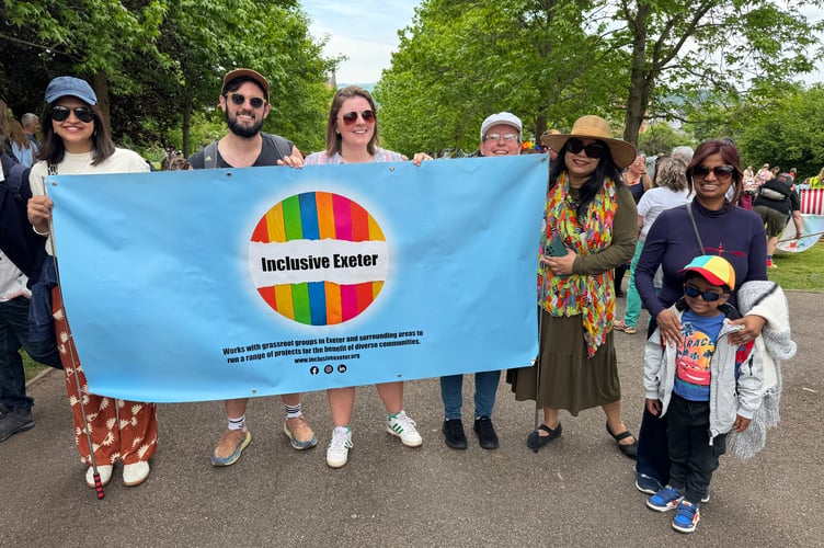 Inclusive Exeter carried a banner in Exeter Pride March.  AQ 0180

