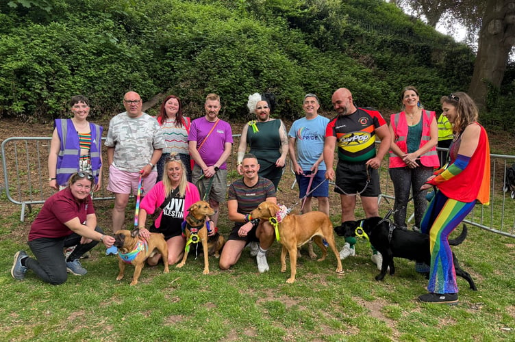 The Exeter Pride dog show winners, judges and stewards.  AQ 0326
