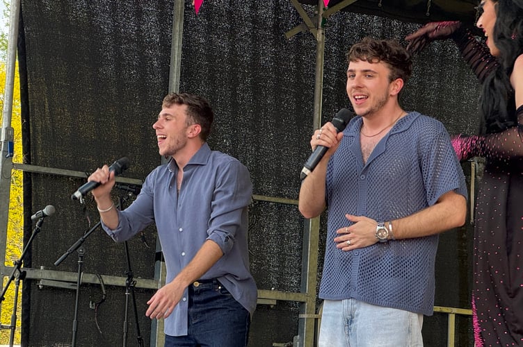 Billie and Louie performed on the main stage at Exeter Pride.  AQ 0383

