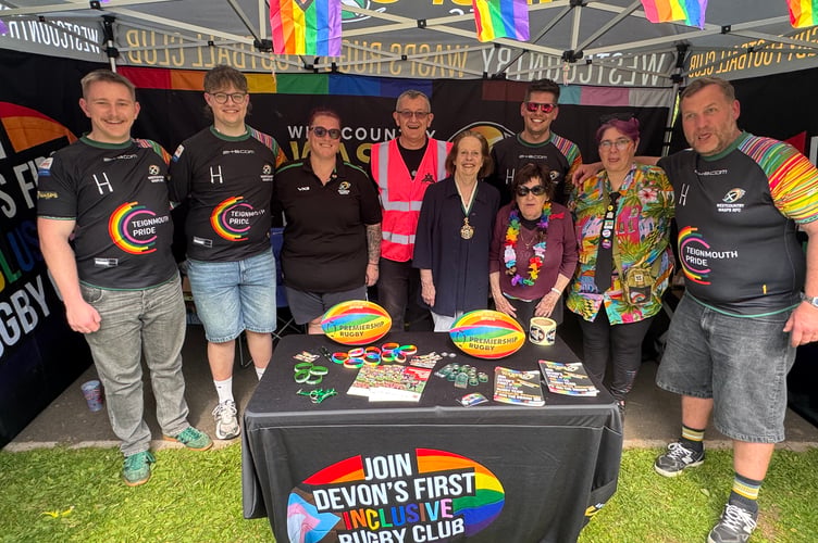 The Westcountry Wasps Inclusive rugby team welcomed the Lord Mayor of Exeter, Cllr Anne Jobson, to its stand.  AQ 0279
