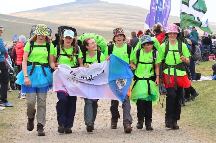 This Chulmleigh College team completed the 35-mile hike
