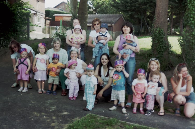 Lapford Playgroup took part in a sponsored toddle in June 2006. DSC01436