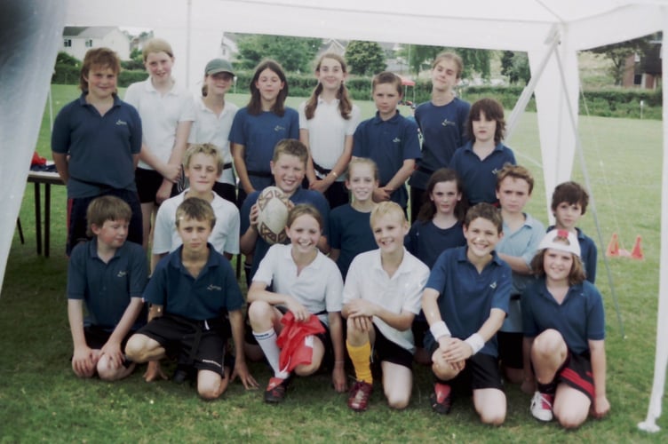 Landscore School's A and B team pupils who took part in the primary schools' tag rugby competition in July 2006. DSC01853