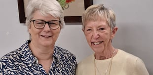 Tedburn St Mary WI thank outgoing president Jane
