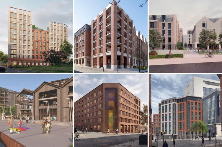 Clockwise from top left, plans for Clarendon House, Mary Arches, old police station, King Billy, Verney Street, Water Lane