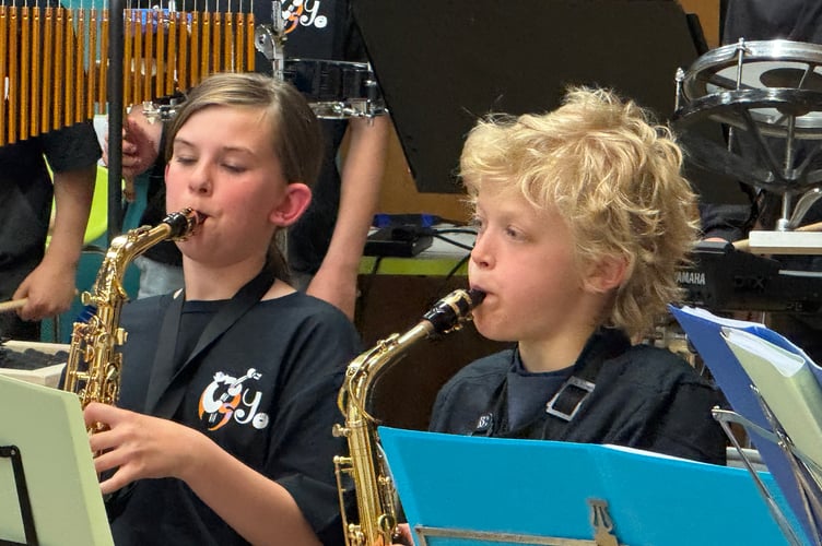 Two young saxophonists with Crediton Youth Orchestra. AQ 1005
