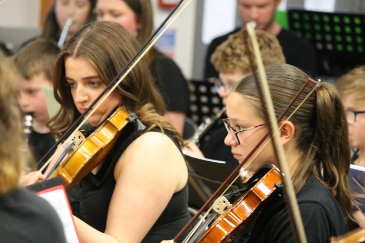 Young musicians performing during the Crediton Youth Orchestra concert. AQ 1299
