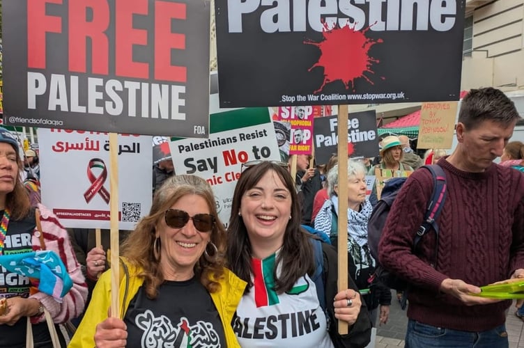 Taking part in the Nakba march in London.