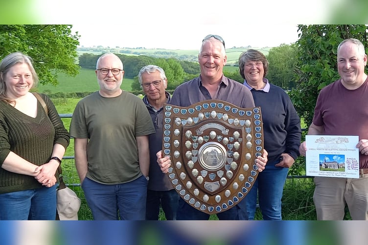 Down St Mary’s winning bellringers, from left, Jenny Sparling, Gary Quick, Chris Lock, Bob Robinson, Ali Waterson and Ian Fielding