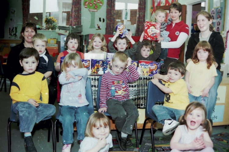 Easter eggs were prizes in an Easter draw at Pippins Pre-School and Nursery in March 2006. DSC01106