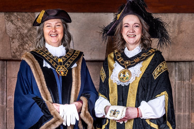 New Lord Mayor Cllr Gemma Rolstone, right, and new Deputy Lord Mayor Cllr Lucy Haigh