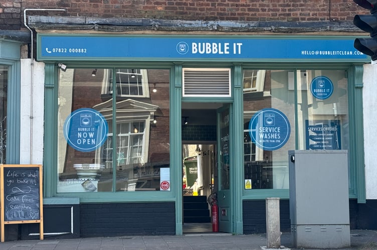 Bubble It laundrette at 6 High Street, Crediton. AQ 1917