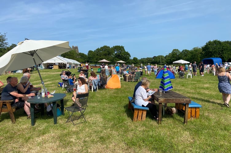 Sitting in the sun at MorFest.