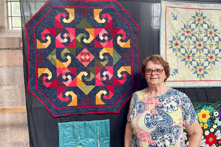 Organiser Celia Smith finished her octagonal quilt she rediscovered after starting it 20 years ago