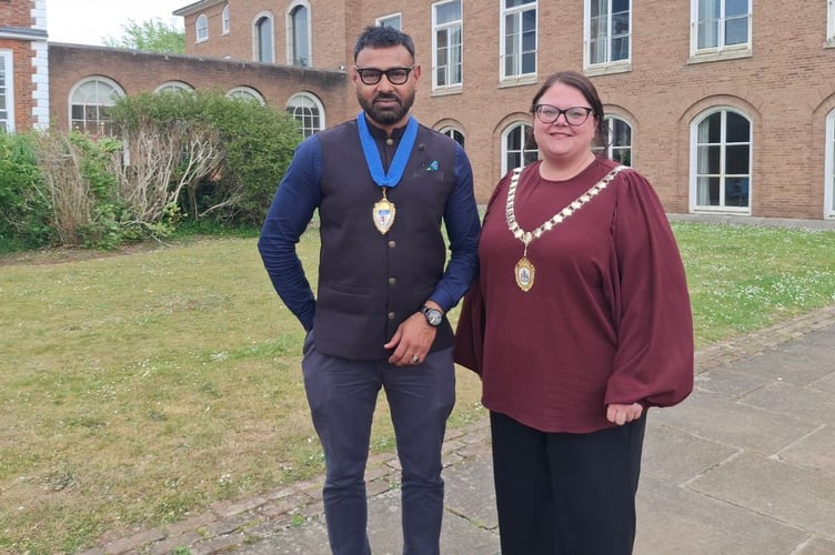 The new chair of Devon County Council, Cllr Rosie Dawson, right, and vice chair Syed Jusef.