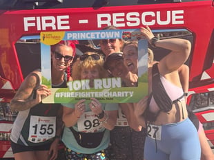 Firefighters' charity race beats the heat