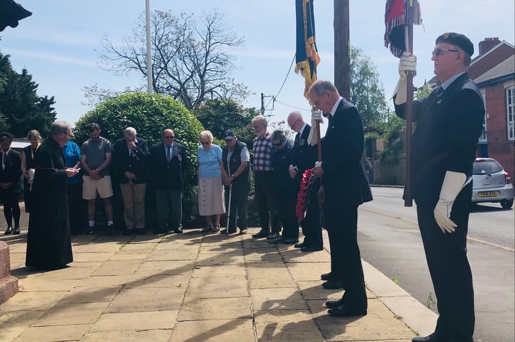 At the wreath-laying to mark the 15th anniversary of the end of Operation Telic in Iraq.
