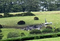 Royal Navy helicopter crashes in field at Sourton Cross
