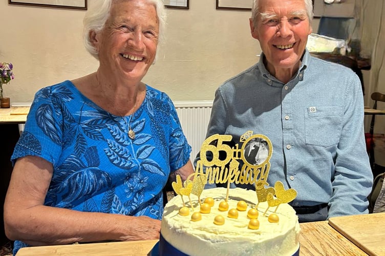 Pam and Mervyn Milton on their 65th wedding anniversary.

