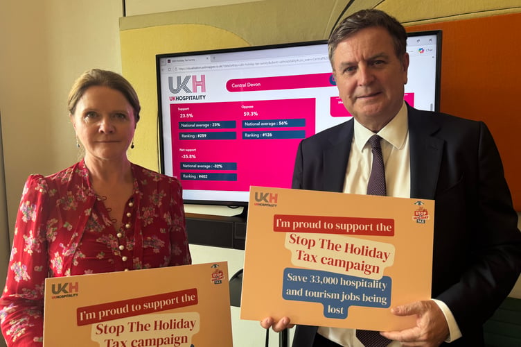 UKHospitality Chair Kate Nicholls and Central Devon MP, Sir Mel Stride at Tuesday’s drop in.
