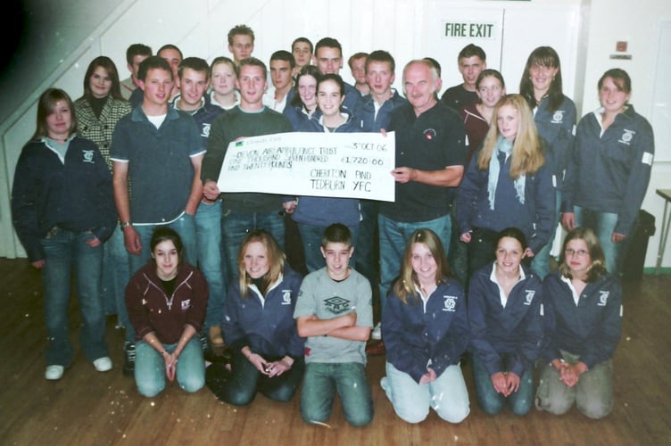 Cheriton and Tedburn YFC presented a cheque for £1,720 to Devon Air Ambulance, the result of a lot of fundraising, in October 2006. DSC00033