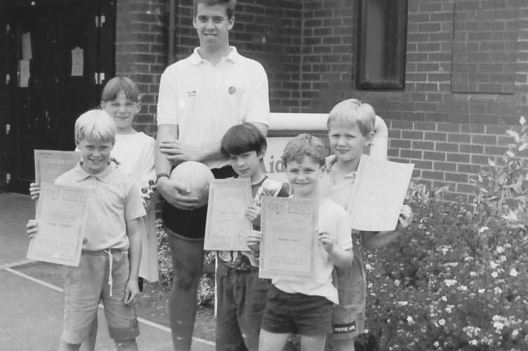 Young footballers who attended a football coaching session at Lords Meadow Leisure Centre in August 1994. DSC00109