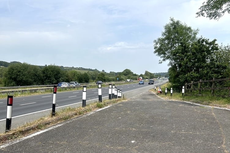 The fly-tipped rubbish blocking the M5 emergency access route at Little Copse.