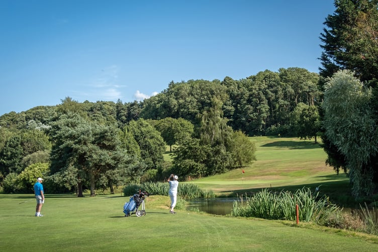 A mixed friendly on the 15th green.