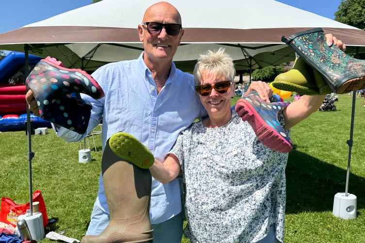 The welly throwing was run by Andy and Jane at the fun day. AQ 3073