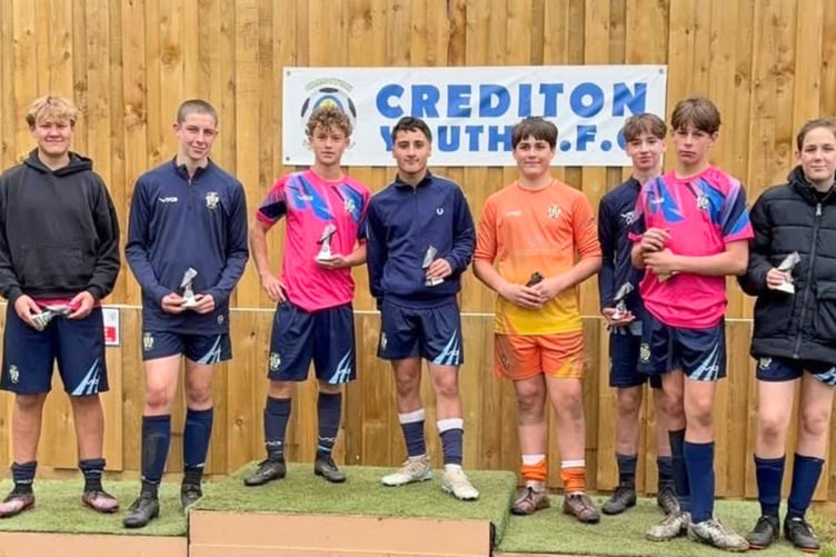 The Crediton Youth FC U15s were runners-up