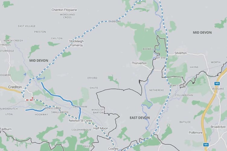 The alternative route during the forthcoming roadworks.