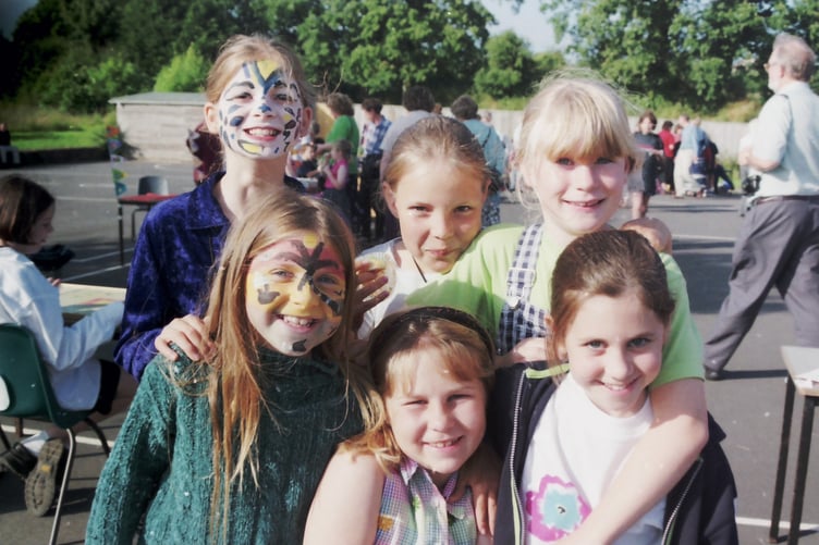 A chance to have a painted face at Copplestone School fete in July 1998. DSC00038