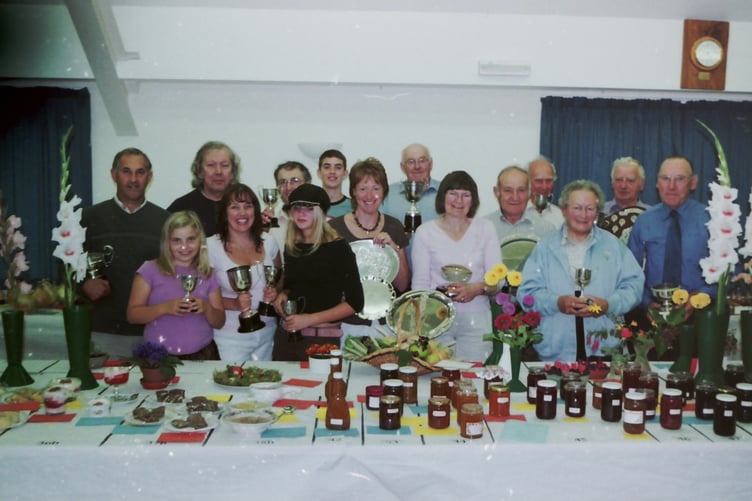 Trophy and cup winners at Spreyton Flower Show in August 2006. DSC00044
