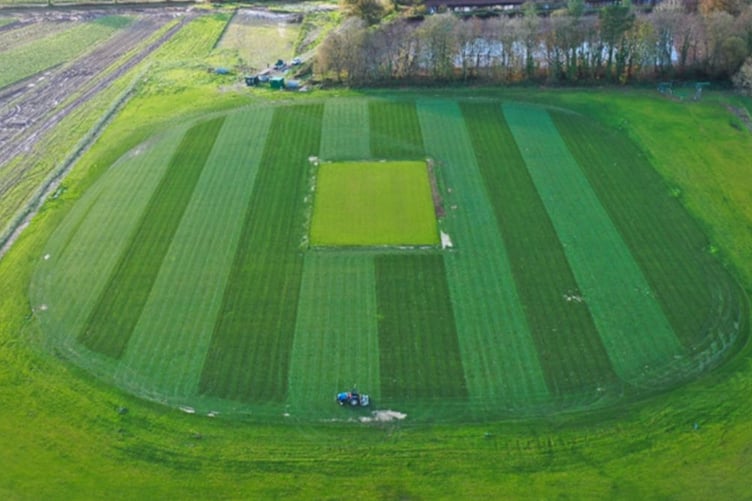 The new cricket pitch at Cullompton