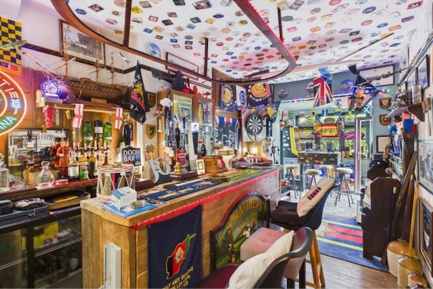A view of the incredible home bar at Barnfel in Crediton.