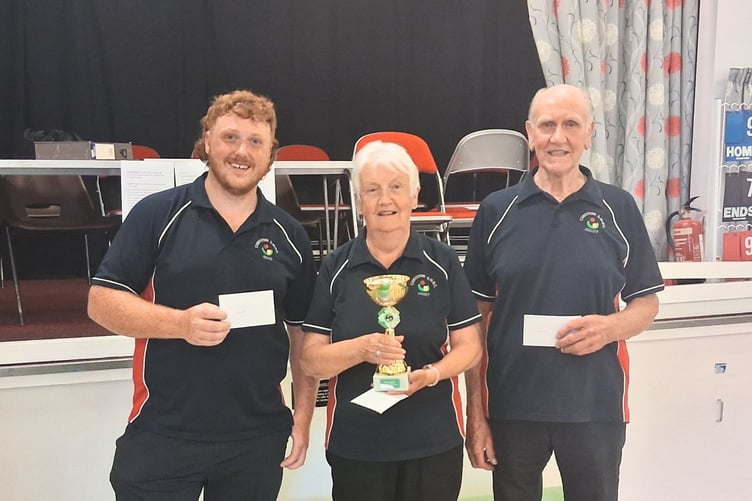 From left, Sean Woodley, Janet Ellis, Geoff Cleave of winning team Christow