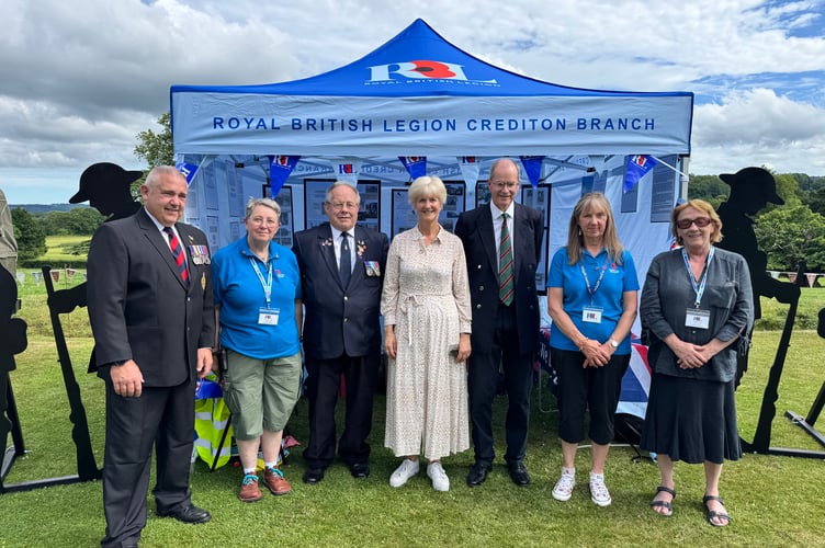 Henry and Susan Parker of Downes with some of the Crediton RBL members.  AQ 3658
