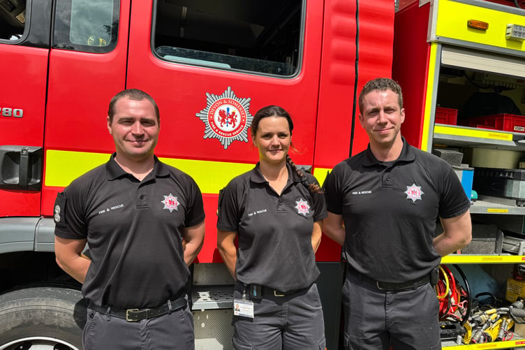 Crediton firefighters took a fire engine to the event. AQ 3588