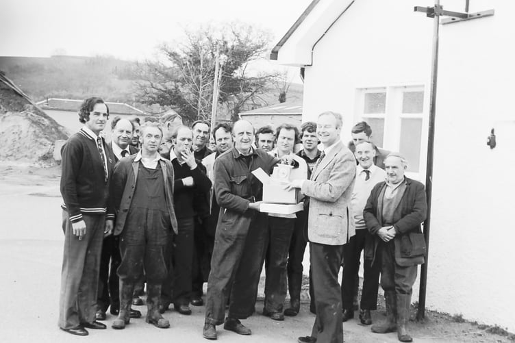 Mr Cyril Frost retired from Devon County Council's Fordton depot and received an onyx clock from colleagues in March 1981. DSC00010