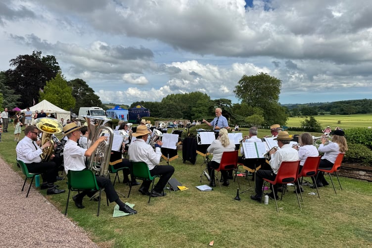 Crediton Town Band played for the anniversary event. AQ 3594