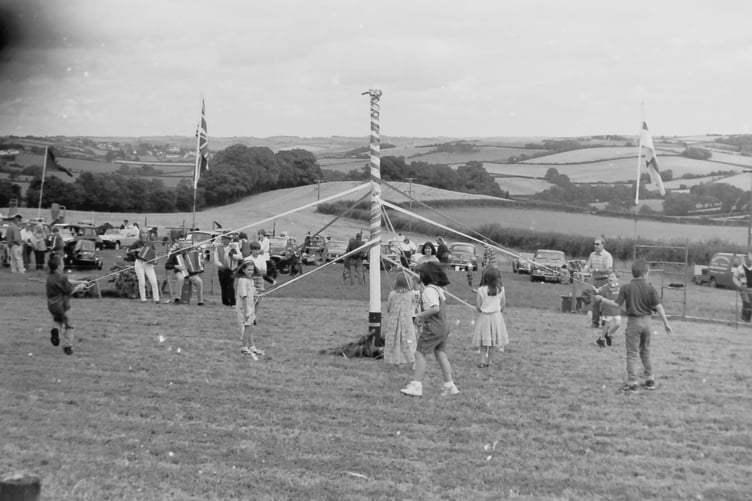 Enjoying the maypole dancing at Coldridge Fete in July 1998. DSC00058