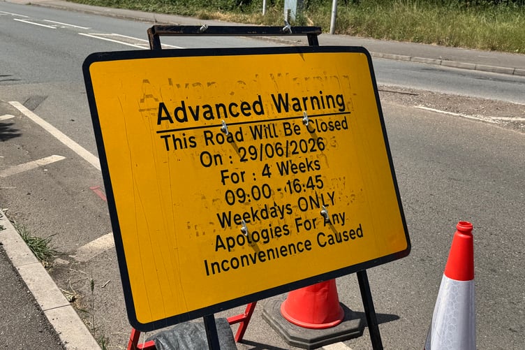 The road sign on the A377 near the Tesco roundabout. AQ 3832
