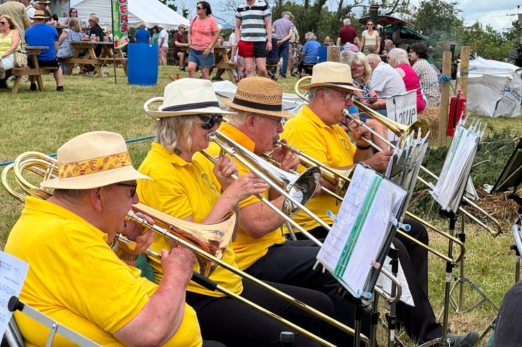 Crediton Town Band entertained visitors to Coldridge Fete. AQ 3986