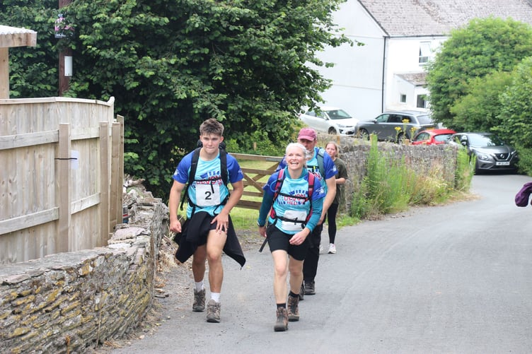 Taking part in the Heli Hike in aid of Devon Air Ambulance last year.