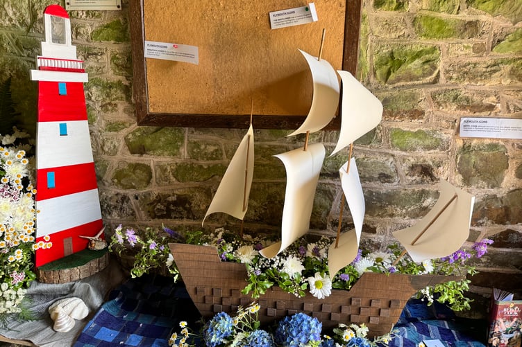 A part of one of the floral displays in Coldridge Parish Church. AQ 3976