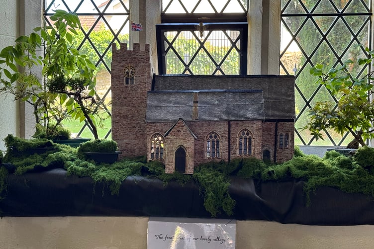 A model of Coldridge Church was on display. AQ 3891